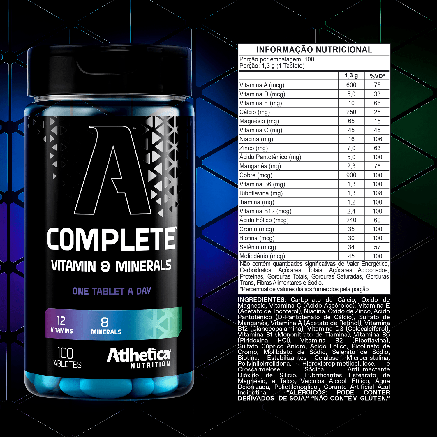 Multivitamínico Complete Vitamin & Mineral - 100 Tabletes