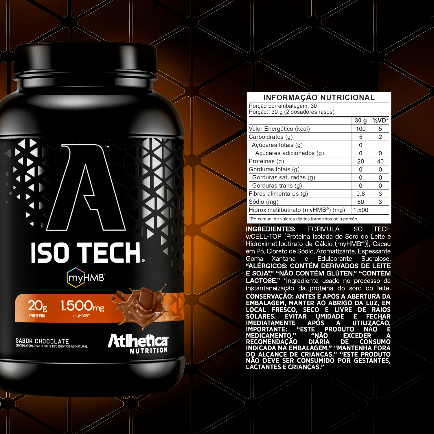 Whey ISO Tech (WPI+WPH) com myHMB 900g - Chocolate