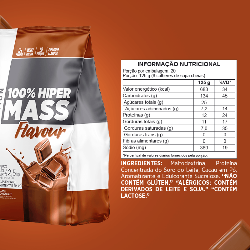 100% Hiper Mass Flavour 2,5kg Chocolate
