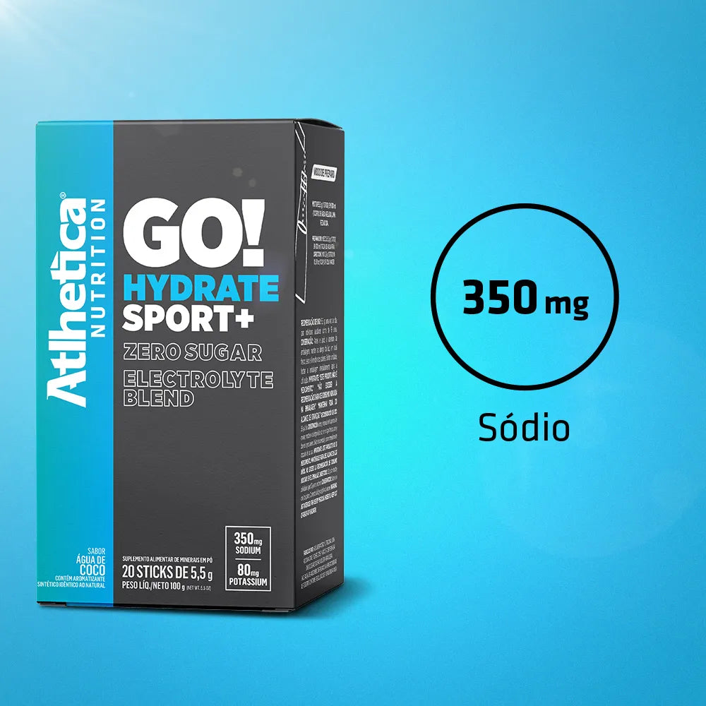 Eletrólitos Go! Hydrate Sport+ Caixa com 20 Sticks de 5,5g - Água de Coco