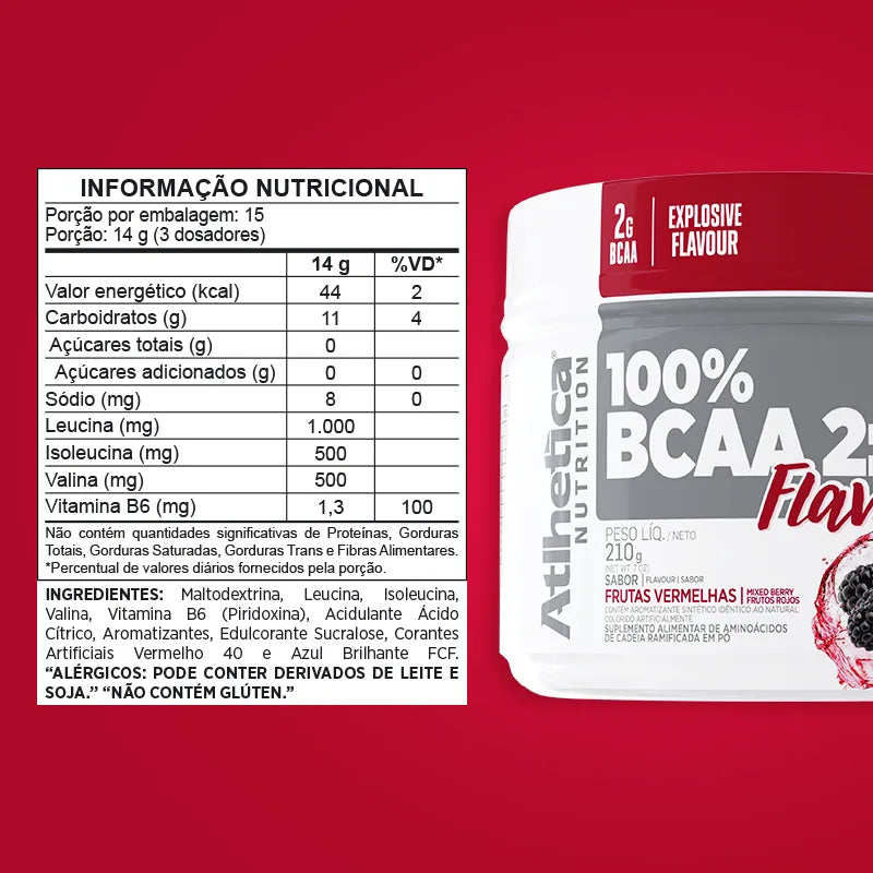100% BCAA Flavour 210g - Frutas Vermelhas