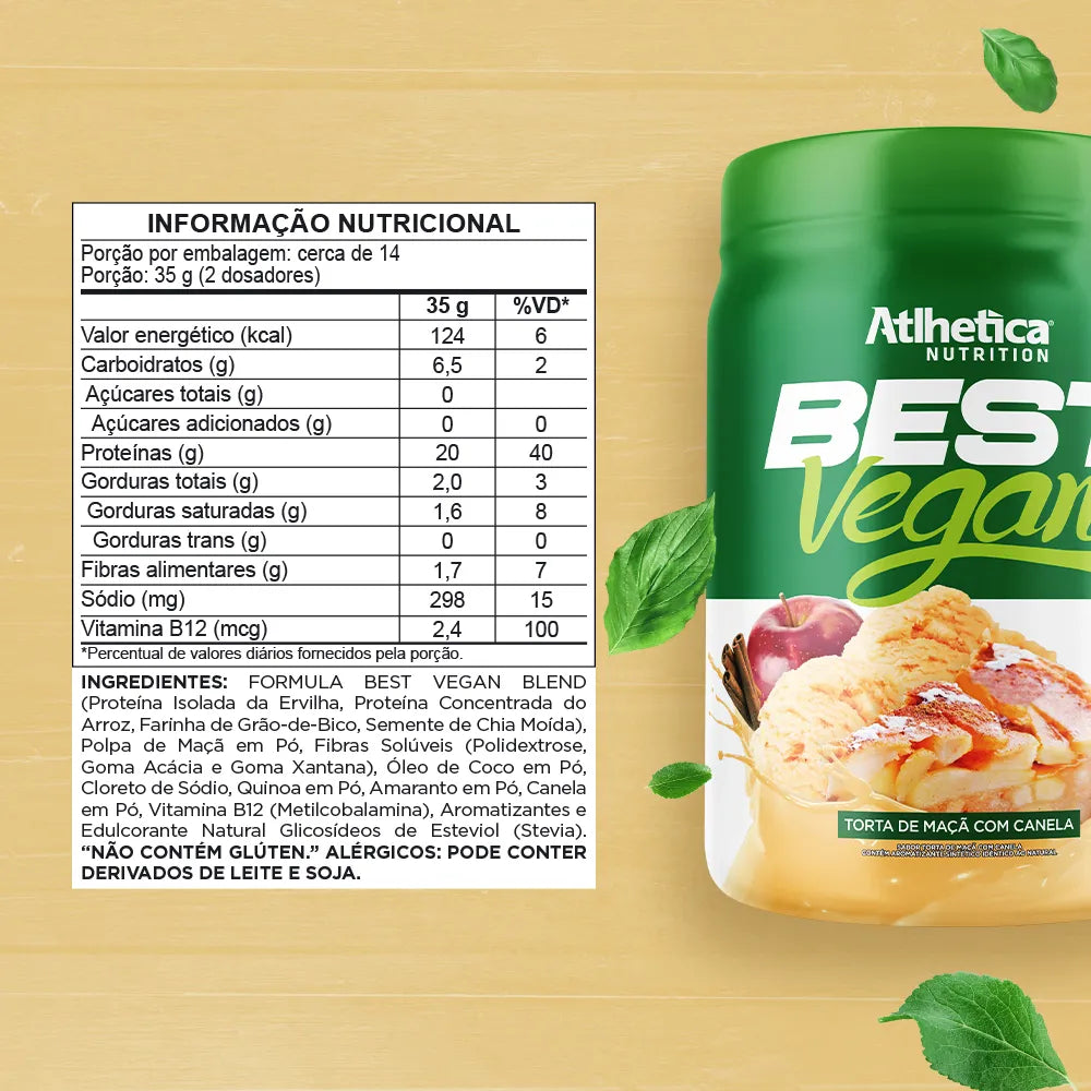 Whey Best Vegan Protein 500g - Torta de Maçã com Canela