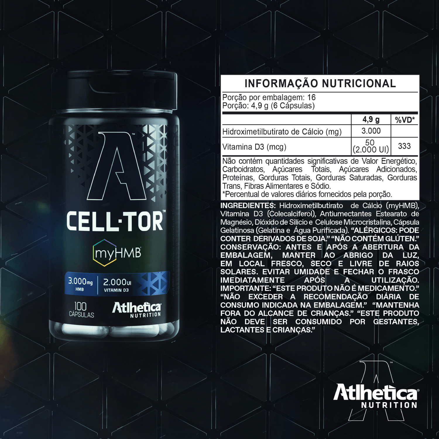 Suplemento Cell-Tor (myHMB + VIT D) - 100 Cápsulas