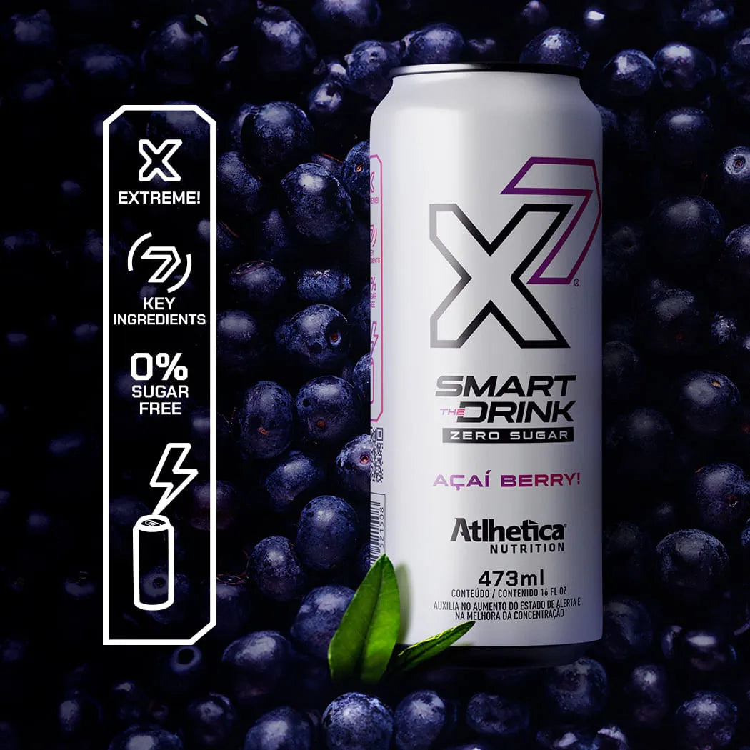 Energético X7 Smart The Drink Pack com 06 unidades de 473ml - Açaí Berry