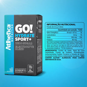 Eletrólitos Go! Hydrate Sport+ Caixa com 20 Sticks de 5,5g - Água de Coco