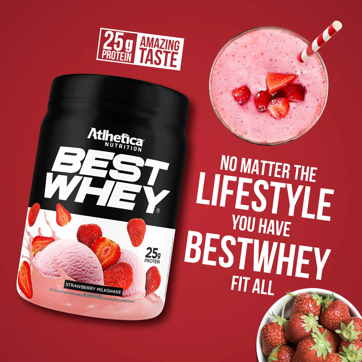 Best Whey Protein Strawberry Milk Shake