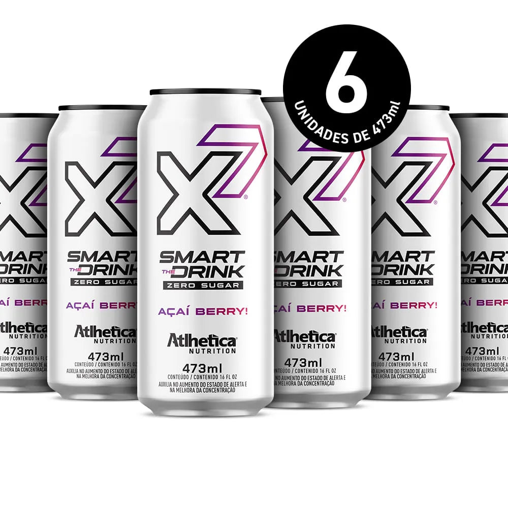 Energético X7 Smart The Drink Pack com 06 unidades de 473ml - Açaí Berry
