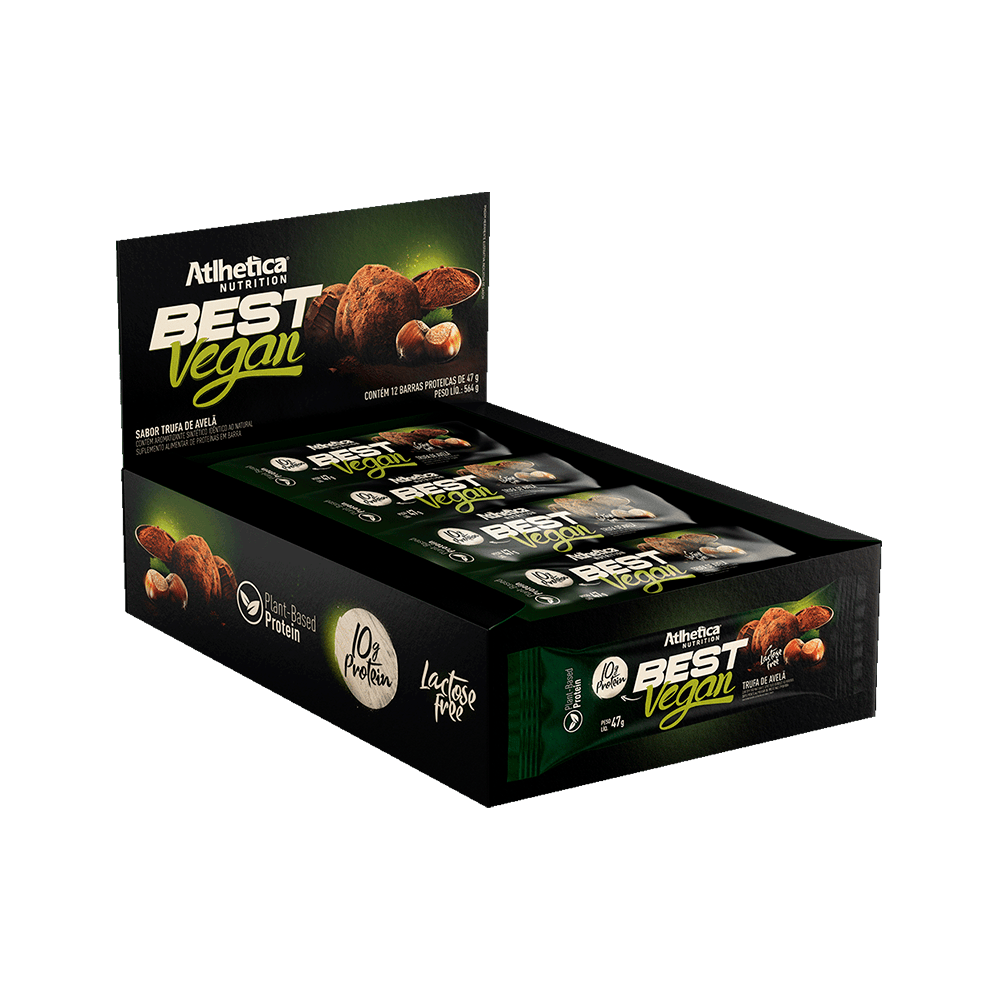 Best Vegan Bar Caixa com 12 Barras de 47g - Trufa de Avelã