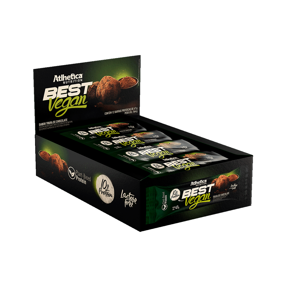 Best Vegan Bar Caixa com 12 Barras de 47g - Trufa de Chocolate