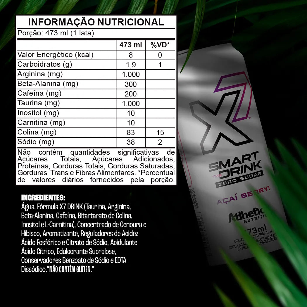 Energético X7 Smart The Drink Pack com 04 unidades de 473ml - Sortidos